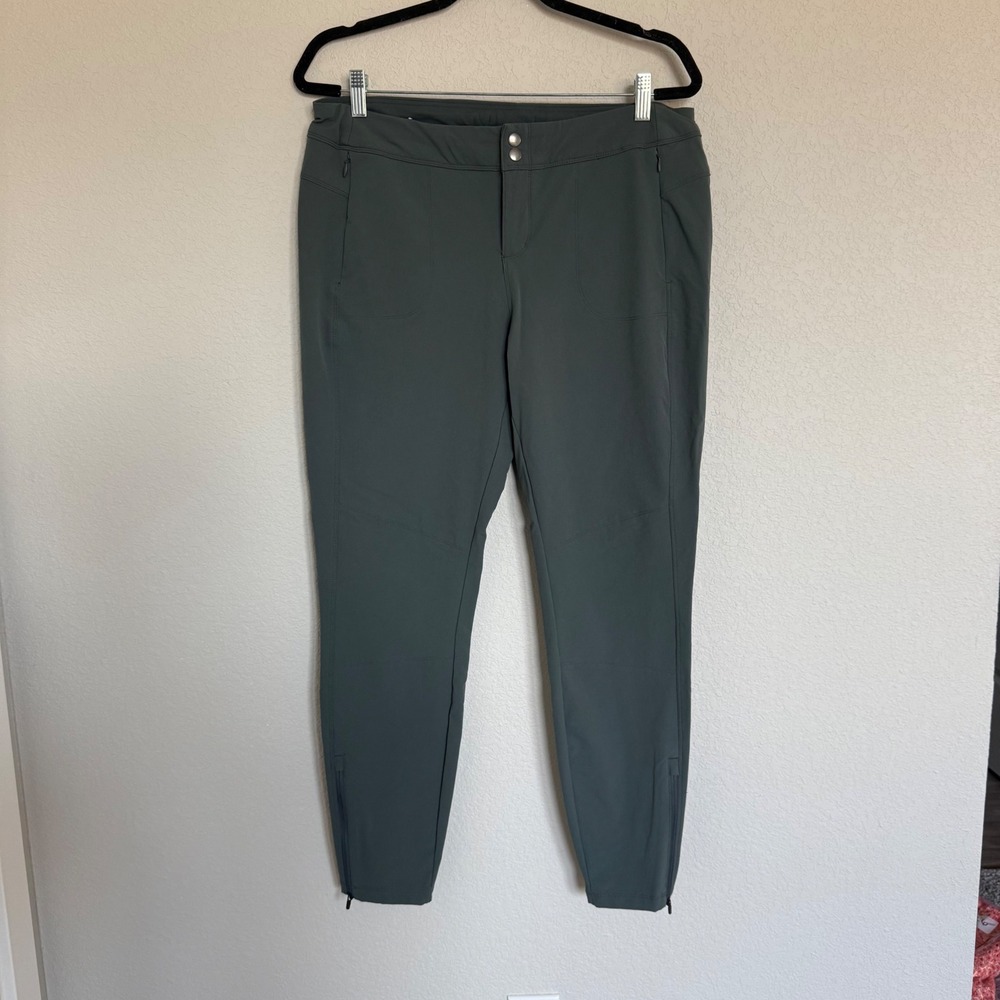 Kuhl Trekr Pants Womens 14 Regular Gray Green Hiking Tapered Ankle Zip‎ Outdoor